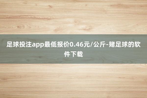 足球投注app最低报价0.46元/公斤-赌足球的软件下载