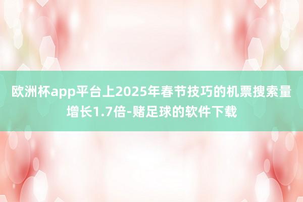 欧洲杯app平台上2025年春节技巧的机票搜索量增长1.7倍-赌足球的软件下载