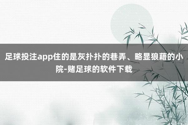 足球投注app住的是灰扑扑的巷弄、略显狼藉的小院-赌足球的软件下载