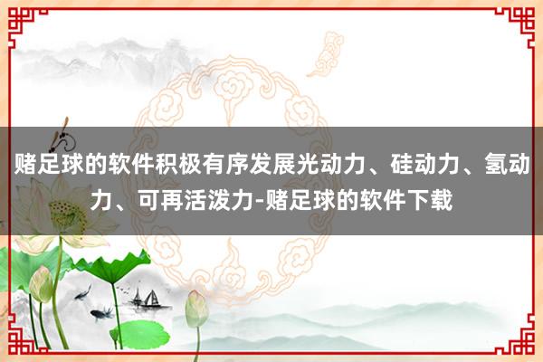 赌足球的软件积极有序发展光动力、硅动力、氢动力、可再活泼力-赌足球的软件下载
