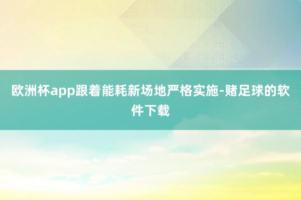 欧洲杯app跟着能耗新场地严格实施-赌足球的软件下载