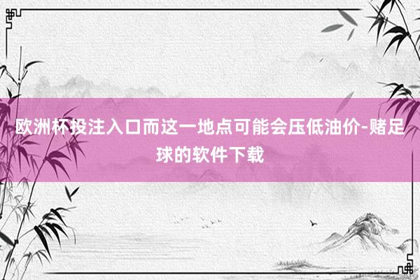 欧洲杯投注入口而这一地点可能会压低油价-赌足球的软件下载
