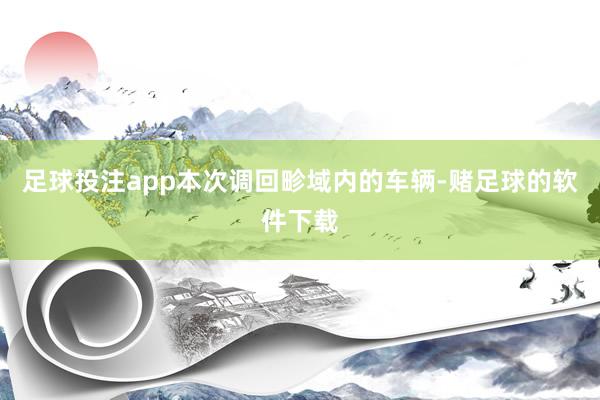 足球投注app本次调回畛域内的车辆-赌足球的软件下载