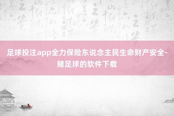 足球投注app全力保险东说念主民生命财产安全-赌足球的软件下载