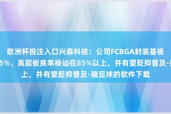 欧洲杯投注入口兴森科技：公司FCBGA封装基板低层板良率梗阻95%、高层板良率褂讪在85%以上，并有望贬抑普及-赌足球的软件下载