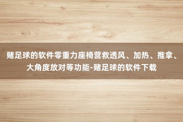赌足球的软件零重力座椅营救透风、加热、推拿、大角度放对等功能-赌足球的软件下载