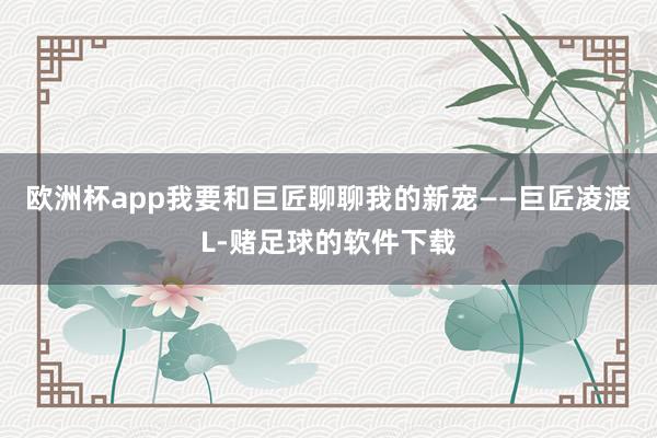 欧洲杯app我要和巨匠聊聊我的新宠——巨匠凌渡L-赌足球的软件下载