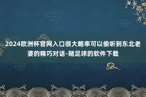 2024欧洲杯官网入口很大略率可以偷听到东北老婆的精巧对话-赌足球的软件下载