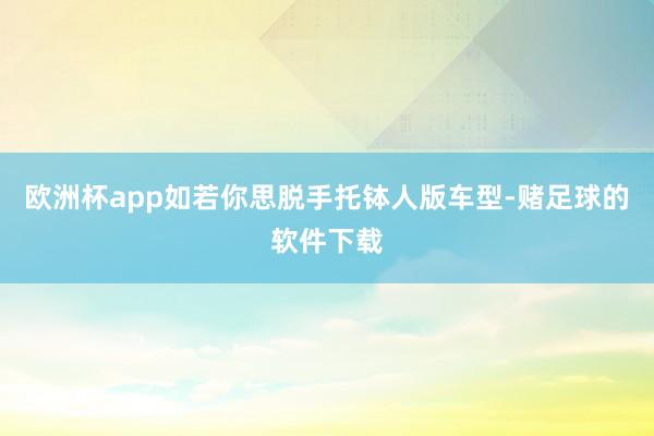 欧洲杯app如若你思脱手托钵人版车型-赌足球的软件下载