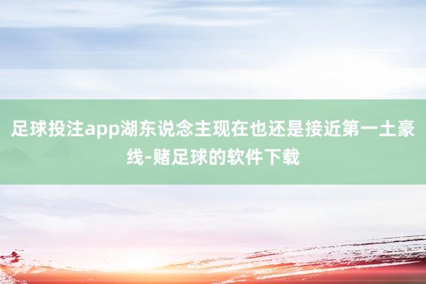 足球投注app湖东说念主现在也还是接近第一土豪线-赌足球的软件下载