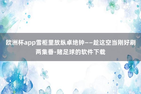 欧洲杯app雪柜里放纵卓绝钟——趁这空当刚好刷两集番-赌足球的软件下载
