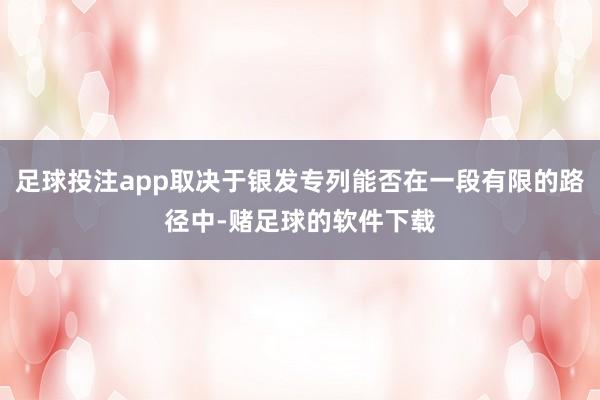 足球投注app取决于银发专列能否在一段有限的路径中-赌足球的软件下载