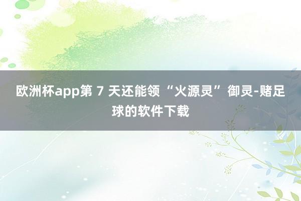欧洲杯app第 7 天还能领 “火源灵” 御灵-赌足球的软件下载