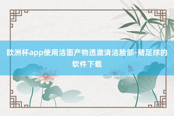 欧洲杯app使用洁面产物透澈清洁脸部-赌足球的软件下载