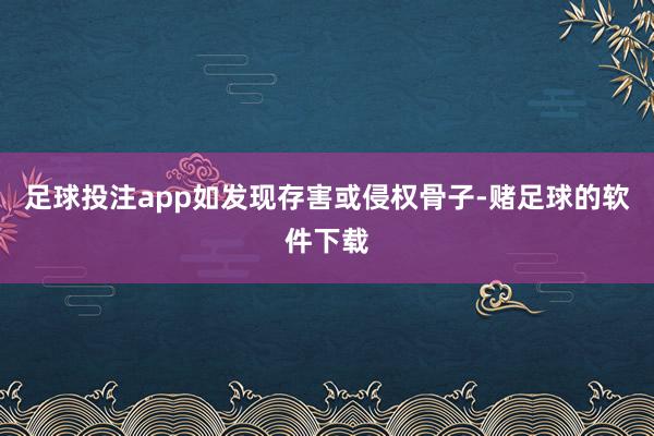 足球投注app如发现存害或侵权骨子-赌足球的软件下载