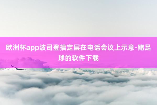 欧洲杯app波司登搞定层在电话会议上示意-赌足球的软件下载