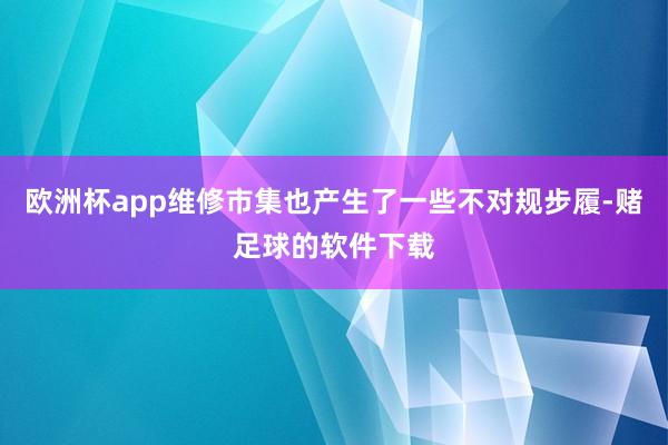欧洲杯app维修市集也产生了一些不对规步履-赌足球的软件下载