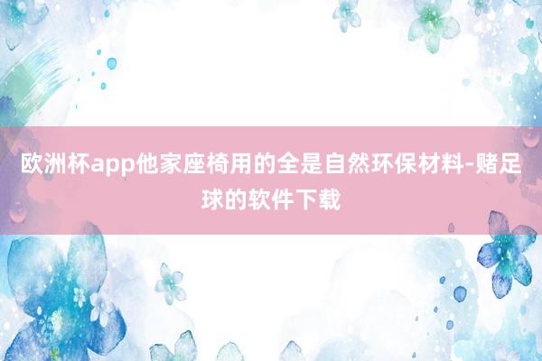 欧洲杯app他家座椅用的全是自然环保材料-赌足球的软件下载