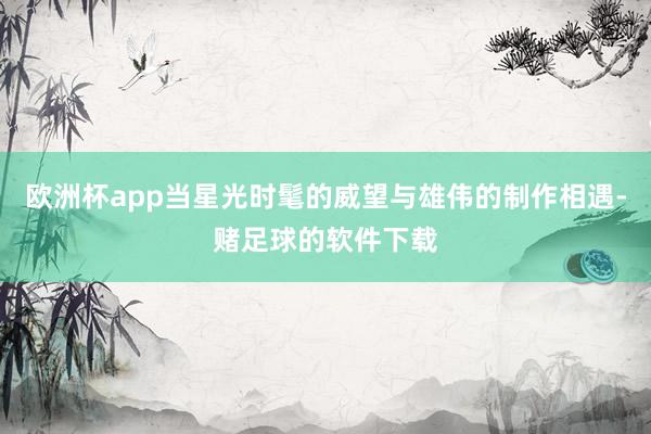 欧洲杯app当星光时髦的威望与雄伟的制作相遇-赌足球的软件下载