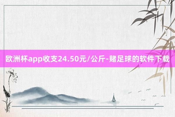 欧洲杯app收支24.50元/公斤-赌足球的软件下载