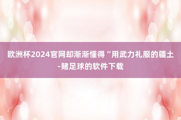 欧洲杯2024官网却渐渐懂得“用武力礼服的疆土-赌足球的软件下载