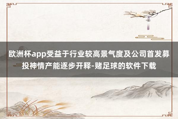 欧洲杯app受益于行业较高景气度及公司首发募投神情产能逐步开释-赌足球的软件下载