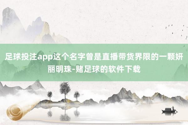 足球投注app这个名字曾是直播带货界限的一颗妍丽明珠-赌足球的软件下载