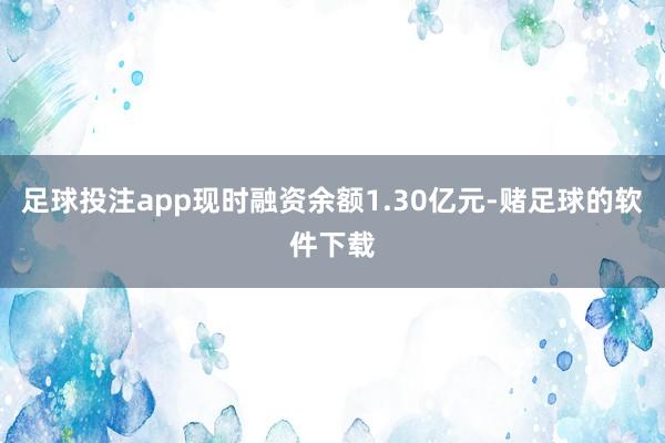 足球投注app现时融资余额1.30亿元-赌足球的软件下载