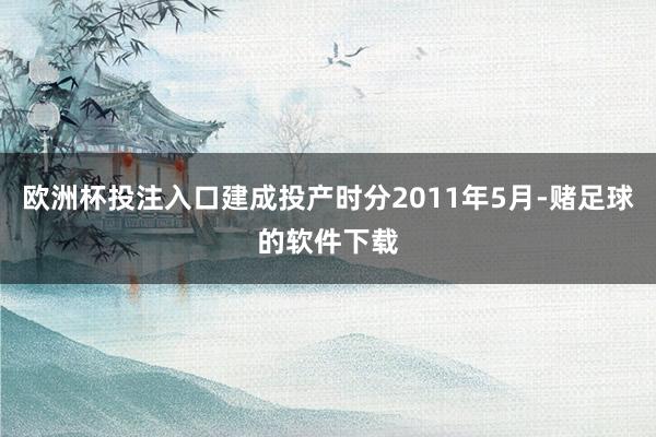 欧洲杯投注入口建成投产时分2011年5月-赌足球的软件下载