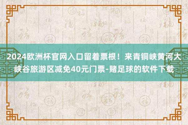 2024欧洲杯官网入口留着票根！来青铜峡黄河大峡谷旅游区减免40元门票-赌足球的软件下载