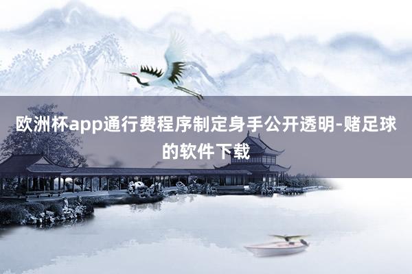 欧洲杯app通行费程序制定身手公开透明-赌足球的软件下载