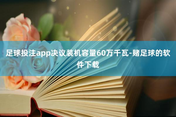 足球投注app决议装机容量60万千瓦-赌足球的软件下载