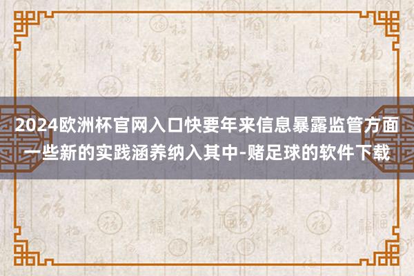 2024欧洲杯官网入口快要年来信息暴露监管方面一些新的实践涵养纳入其中-赌足球的软件下载