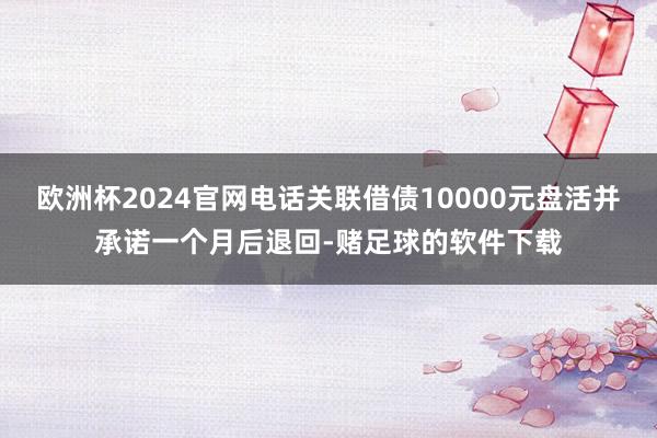 欧洲杯2024官网电话关联借债10000元盘活并承诺一个月后退回-赌足球的软件下载