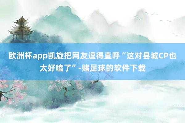 欧洲杯app凯旋把网友逗得直呼“这对县城CP也太好嗑了”-赌足球的软件下载