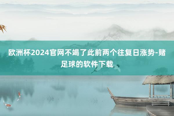 欧洲杯2024官网不竭了此前两个往复日涨势-赌足球的软件下载