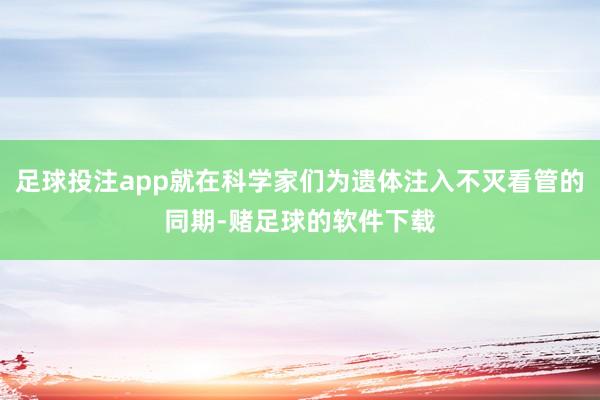 足球投注app就在科学家们为遗体注入不灭看管的同期-赌足球的软件下载