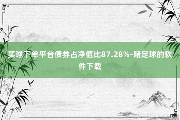 买球下单平台债券占净值比87.28%-赌足球的软件下载