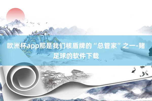欧洲杯app那是我们核盾牌的“总管家”之一-赌足球的软件下载