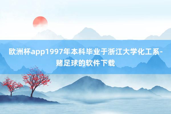 欧洲杯app1997年本科毕业于浙江大学化工系-赌足球的软件下载