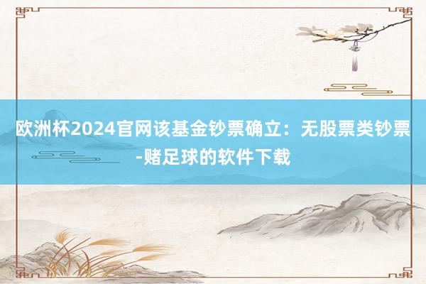 欧洲杯2024官网该基金钞票确立:无股票类钞票-赌足球的软件下载