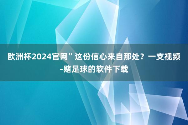 欧洲杯2024官网”这份信心来自那处？一支视频-赌足球的软件下载