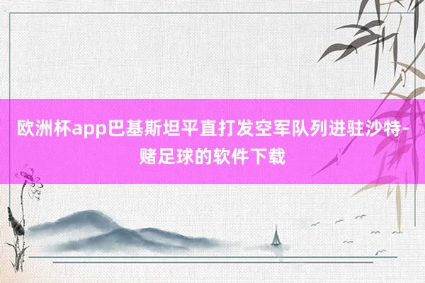 欧洲杯app巴基斯坦平直打发空军队列进驻沙特-赌足球的软件下载