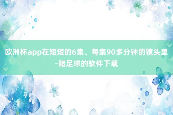 欧洲杯app在短短的6集、每集90多分钟的镜头里-赌足球的软件下载