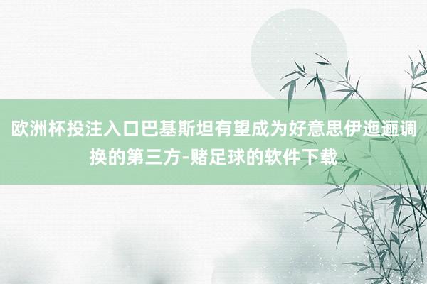 欧洲杯投注入口巴基斯坦有望成为好意思伊迤逦调换的第三方-赌足球的软件下载
