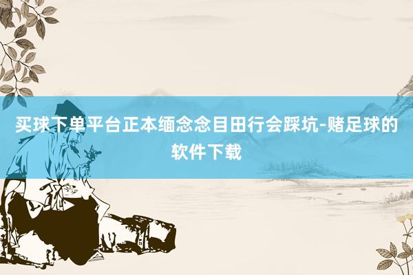 买球下单平台正本缅念念目田行会踩坑-赌足球的软件下载
