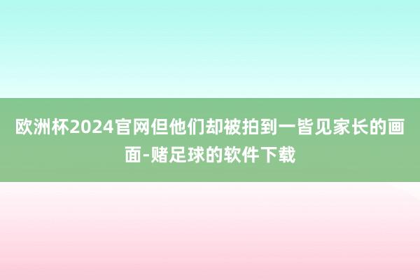 欧洲杯2024官网但他们却被拍到一皆见家长的画面-赌足球的软件下载