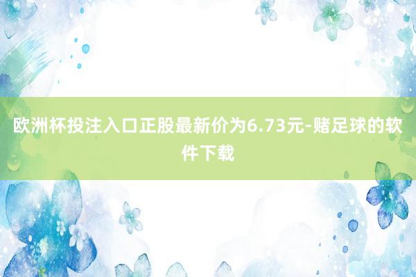 欧洲杯投注入口正股最新价为6.73元-赌足球的软件下载