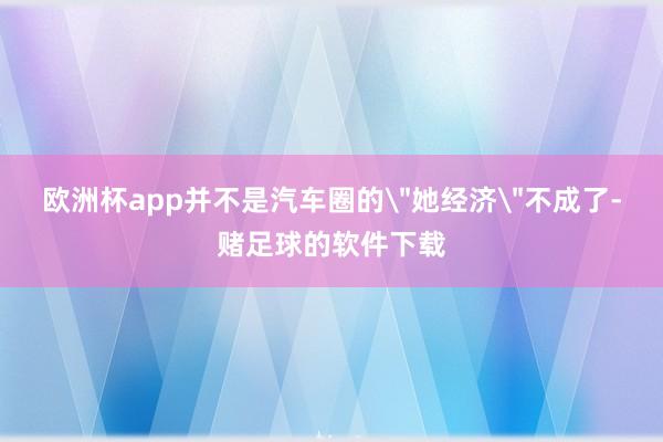 欧洲杯app并不是汽车圈的