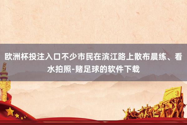 欧洲杯投注入口不少市民在滨江路上散布晨练、看水拍照-赌足球的软件下载